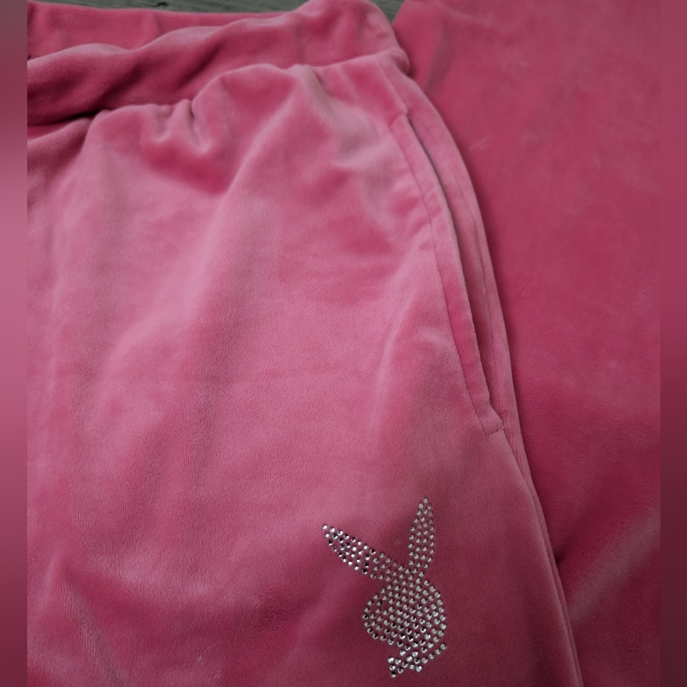 PlayBoy Velour Women's Flare SweatPants XL - Picture 8 of 9